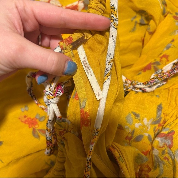 Free People Georgia Wide Leg Jumpsuit Gold Combo - Picture 9 of 10